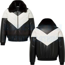 Giubbotto bomber a V in vera