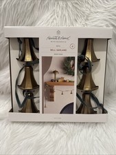 Ghirlanda nastro velluto campane ottone antico focolare e mano con magnolia 6'