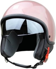 CASCO JET MOTOCUBO BEETLE GOLD PINK ROSA CON VISIERINO A SCOMPARSA Taglia S