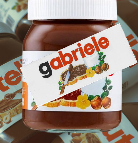 Etichette adesive nutella con - adesive,