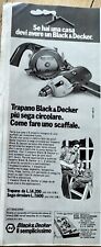 advertising Pubblicità d'epoca 1973 Black & Decker TRAPANO SEGA CIRCOLARE 11x30