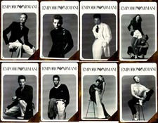 G 483/490 C&C 2537/2544 8 SCHEDE TELEFONICHE USATE SERIE EMPORIO ARMANI 2^A QUAL