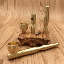 Pipa piccola in rame puro vintage tabacco secco pipa bastone portatile