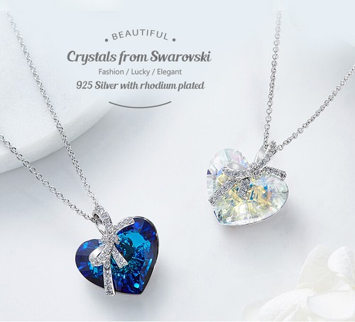 Collana donna cuore blu - cuore,