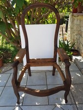 Poltrona antica reclinabile in legno di noce  '800