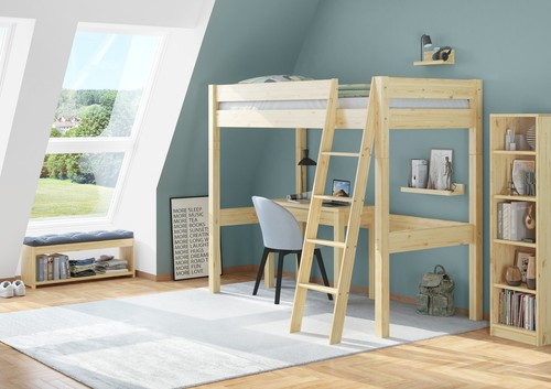 Letto alto soppalco x - letto, a