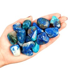 3 pc pietre dure minerali burattati burattata  CRISOCOLLA AZZURRITE SHATTUCKITE