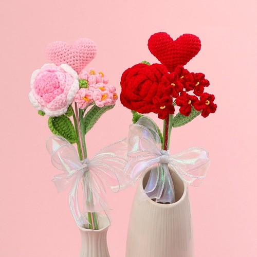 Bouquet rose all uncinetto - bouquet,