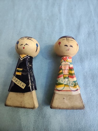 Kokeshi dolls coppia gomme - kokeshi,