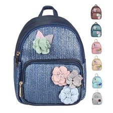 ZAINO DONNA FIORI zaino borsa a tracolla daypack zaino da città effetto pelle 