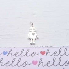 Charm Robot Argento Sterling Ciondolo Android Droide Bot Gioielli