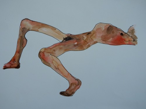 Quadro acquerello nudo