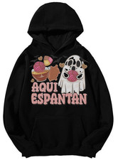Unisex "Aqui Espantan" Halloween Ghost & Treats Graphic Hoodie
