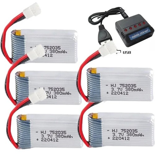 Batteria 380mah lipo - 5x,