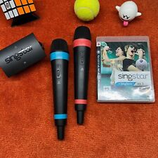 Singstar Microfoni Wireless Originali PlayStation 3 PS3 + Connettore + Gioco