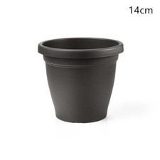 3X Vaso Fiori Tondo vasi piante in plastica colore grigio varie misure