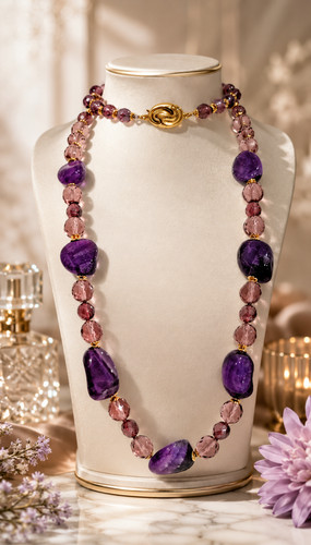Collana artigianale ametista - collana,