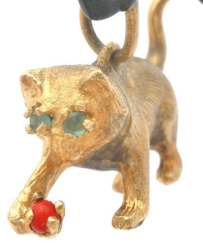 Ciondolo gatto oro giallo - ciondolo,