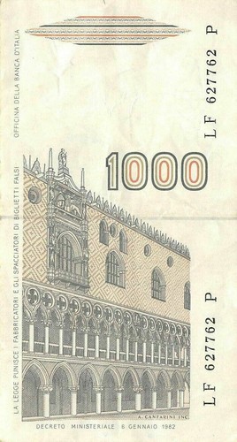 Italy 1000 lire 6 1 - ,