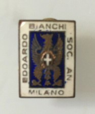 Spilla smaltata Società Anonima Edoardo Bianchi Milano / Biciclette - Anni '30
