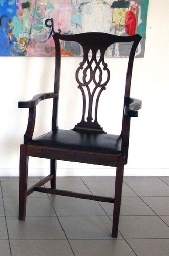 Poltrona mogano pelle - in,