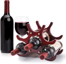 Portabottiglie Vino in Legno Naturale,Scaffale Cantinetta per Vini in Legno Da T