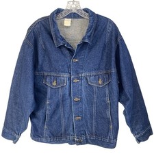 Giacca denim vintage uomo XL blu camionista jeans cappotto anni 90 USA