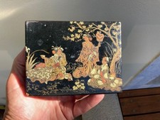 antica scatola lacca giapponese souvenir marinaio austriaco KuK Kriegsmarine 