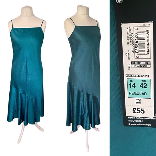 Abito midi con spalline - m&s, in