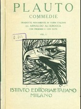 COMMEDIE. VOLUME 1 PLAUTO ISTITUTO EDITORIALE ITALIANO 0000  BROSSURA