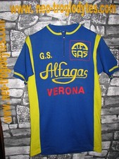 # Vintage Cycling Jersey Wool Maglia Ciclismo  GS Alfagas Verona  '70s Eroica