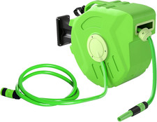 Avvolgitubo Da Giardino Retrattile Con Tubo Dell'Acqua 15 M, Rullo Avvolgitubo D
