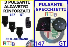 KIT 3 Pulsanti + 1 Specchietti pulsantiera alzavetri Alfa 147 GT pulsante tasto