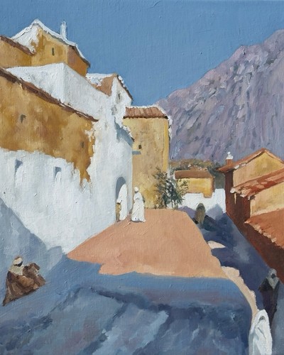 Dipinto olio scena - |,