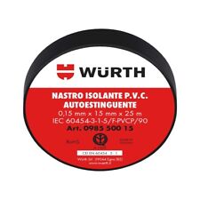 Nastro Isolante Nero 15MMx25M Alta Qualità Set 10pz - WÜRTH 098550015