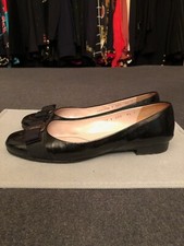SALVATORE FERRAGAMO LUSSO BALLERINE VARINA PELLE PATENT BLACK 8,5 C US 38,5 EUR