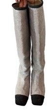 Chanel iconic bicolor glitter/lurex knee high boots. size 37.5, great conditions