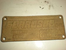 FS TARGA FERROVIARIA IN BRONZO FERROSUD MATERA 1989