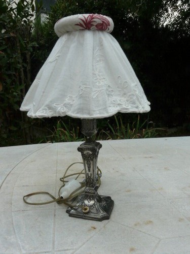Lampe métal argenté style - métal,