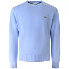 LACOSTE - Maglione celeste con mini logo per uomo