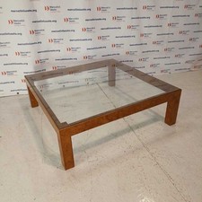 Tavolino Vintage da Centro Legno di Radica Vetro Italia Design Anni 80 Originale