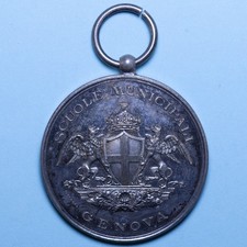 GENOVA SCUOLE MUNICIPALI MEDAGLIA 1906 MARGHERITA MACERA ARGENTO FDC FERREA