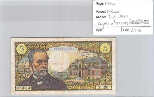 Billet francia franchi - francia, 5