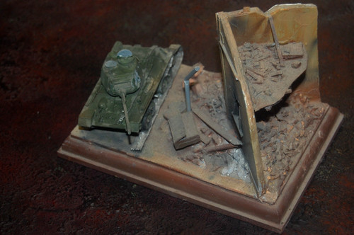 Wwii diorama destroyed - 1/72,