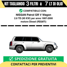 Tagliando per NISSAN Patrol GR V Wagon 2.8 TD 95 kw Diesel 1997-2000 - 7 Lt d...