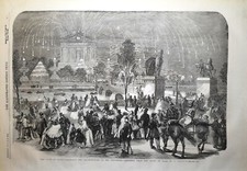 Stampa antica PARIGI festa