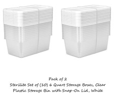 Sterilite Set of 10 6 Qt Clear
