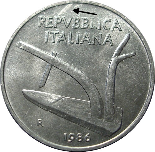 Errore 10 lire 1986 - lire,
