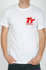 T-shirt Yamaha TT600 TT 600 59x logo cross enduro bike Maglia Cotone 100% BIANCO