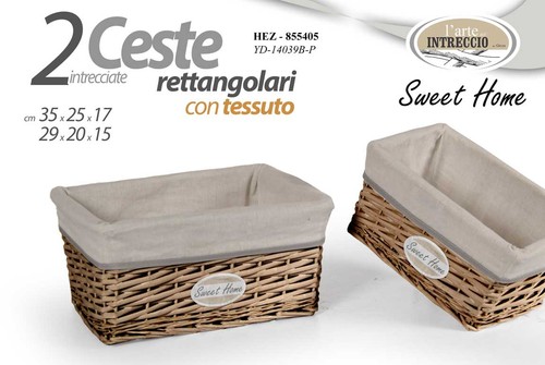 Set ceste retangolari vimini - set,